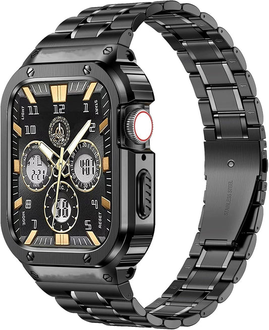 Correa de reloj, acero inoxidable, compatible con Apple Watch.