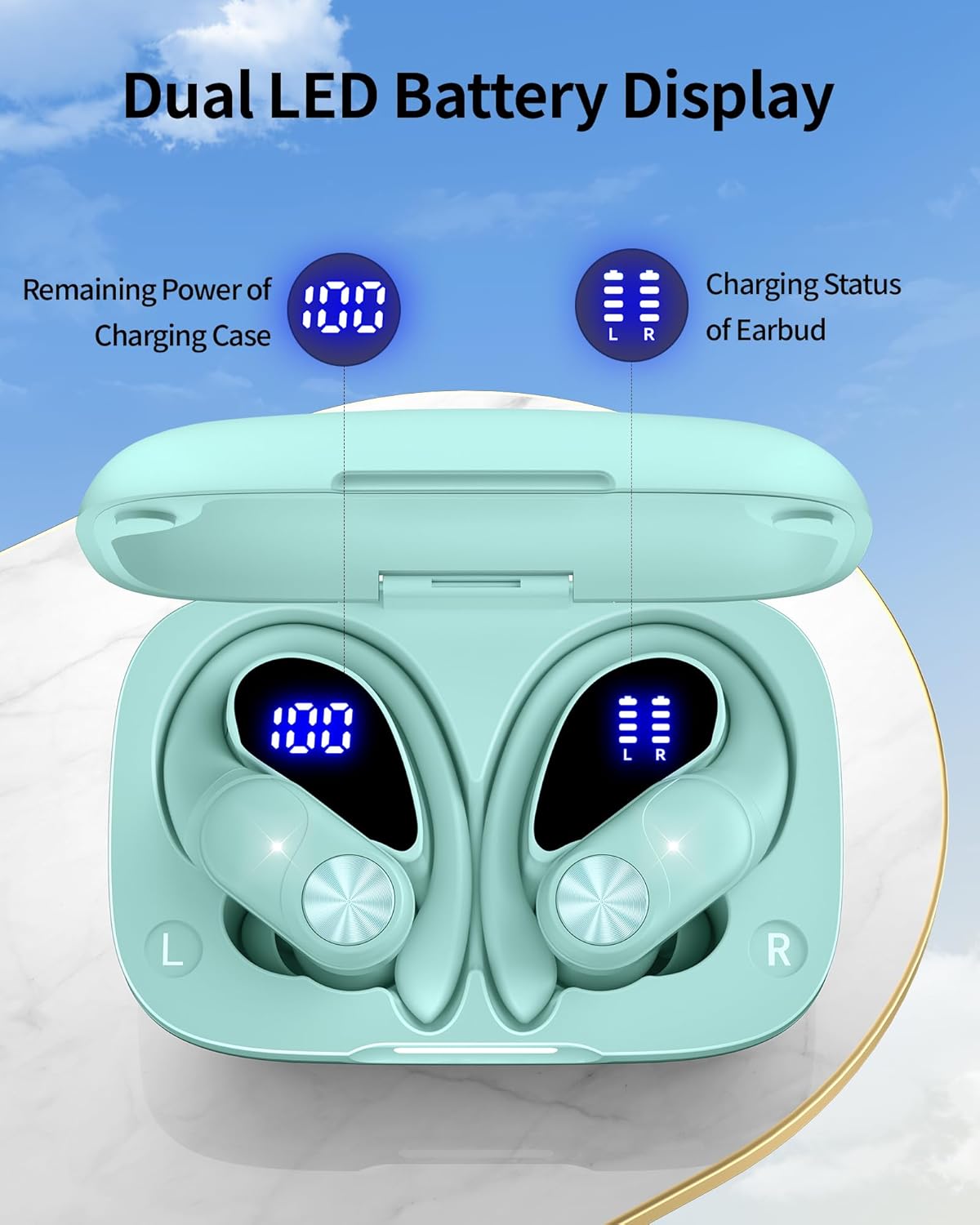 Auriculares Bluetooth Inalámbricos Ipx7, 80h Pocbuds T60 verde