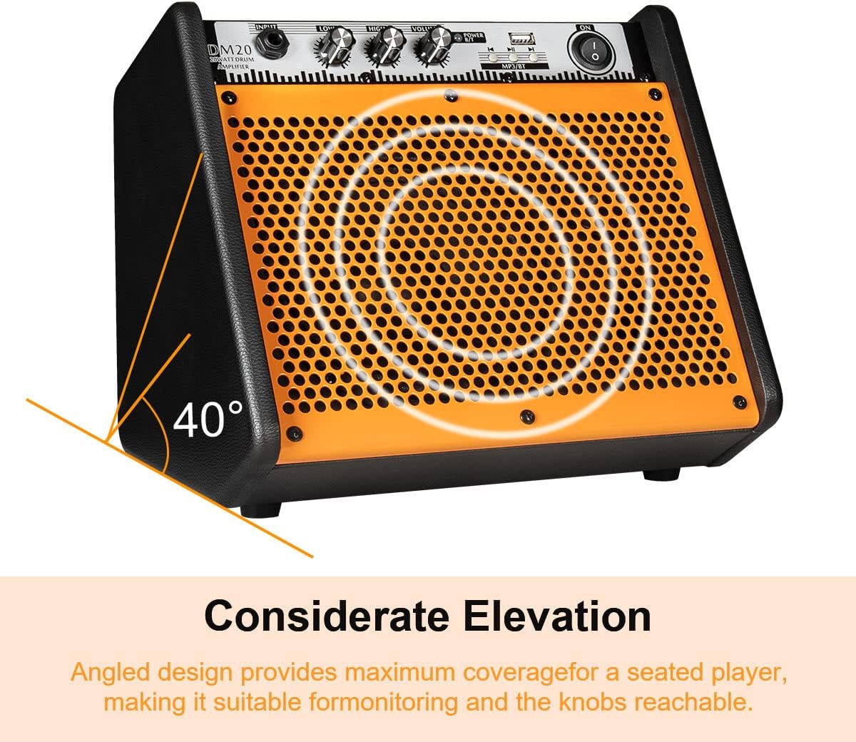 Altavoz amplificador, Bluetooth de 20 W, cable con reducción de ruido.