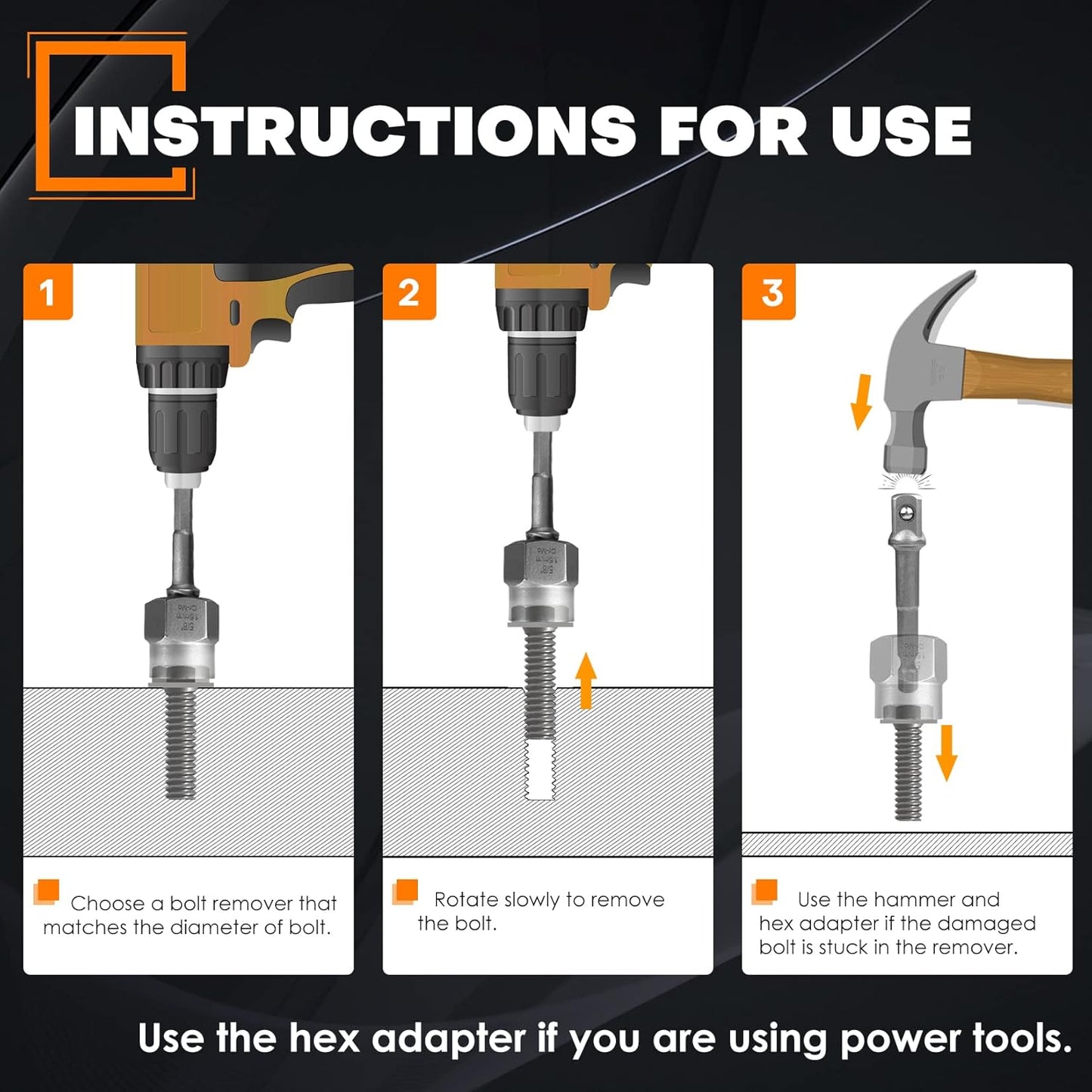 ACROTOL Juego de 26 extractores de pernos, (USADO).