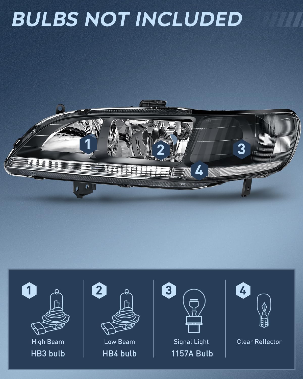 Faros delanteros comp.1998 1999 2000 2001 2002 Honda Accord