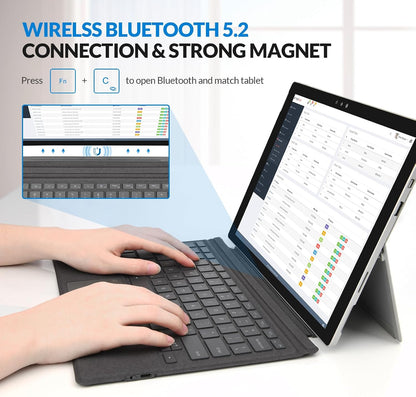 Teclado Bluetooth Rii para Surface Pro 8/9/X con Touchpad