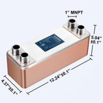 Intercambiador de calor Alecoil, 4 x 12" 40 Placas, comercial e industrial.
