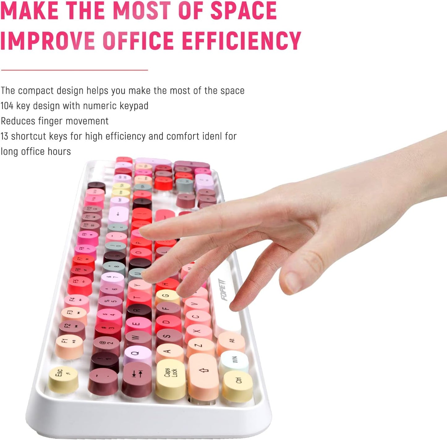 Juego de teclado y mouse inalámbricos, conectividad 2.4, FOPETT.