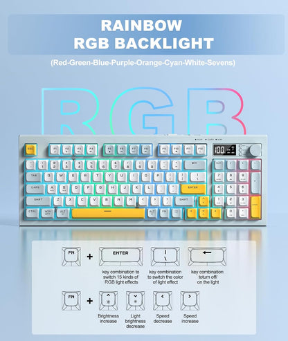 Teclado inalámbrico trimodal, Onikuma Gaming, membrana silenciosa.