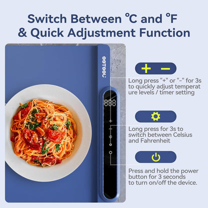 Tapete de calentamiento de alimentos, con temporizador, Silicon