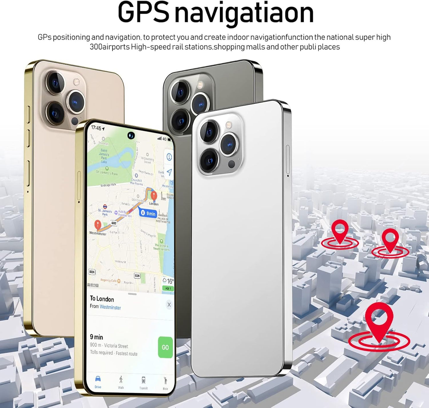 Smartphone Desbloqueado I14 Pro, RAM 2GB, Android 10.0(USADO)