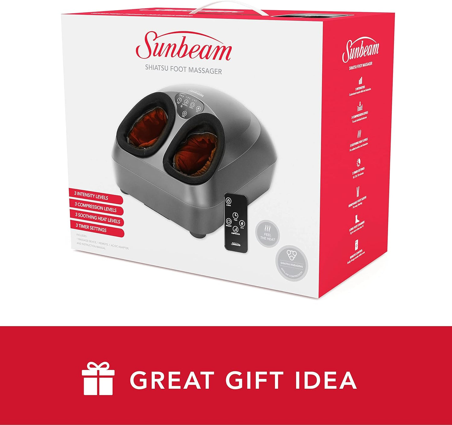 Máquina masajeadora de pies Shiatsu,amasado profundo. SUNBEAM