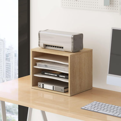 Organizador de escritorio Fitueyes, madera de roble con 4 Niveles
