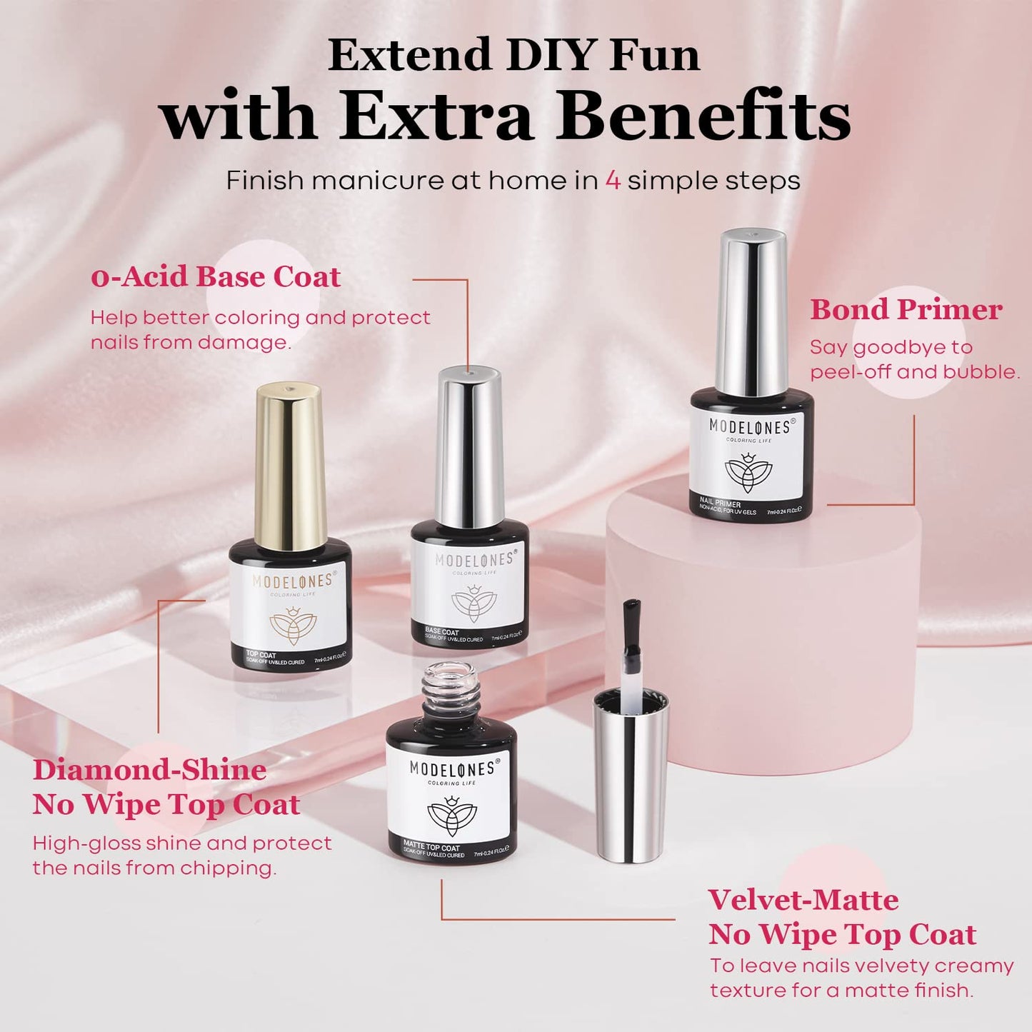 Modelones, Kit de 38 esmaltes de uñas en gel, Colores B-Glamorous.