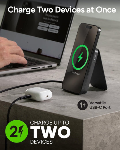 Cargador magnético Mophie Snap+ Juice Pack Mini con Soporte 5000 mAh