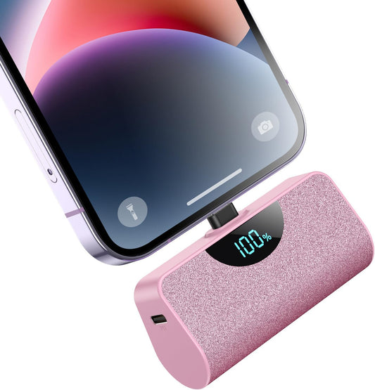 Mini cargador portátil HX45K8 rosa para iPhone