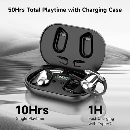 Auriculares Bluetooth 5.4 de Oído Abierto,Manos Libres blancos