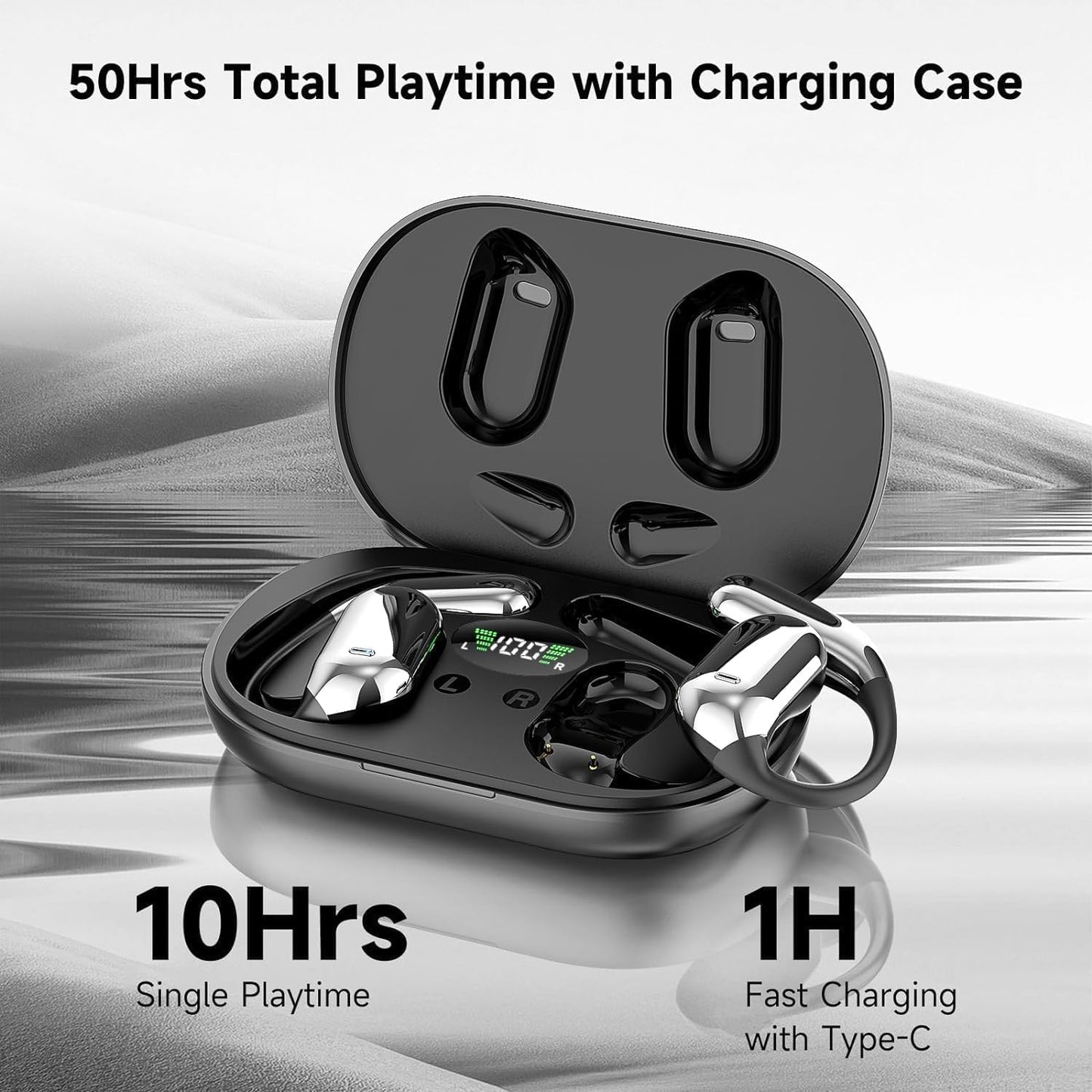 Auriculares con conducción ósea abierta Bluetooth 5.4.
