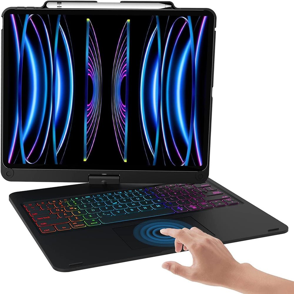 Funda con teclado inalámbrico, giratorio para iPad Pro 12.9" 3rd-6th GEN