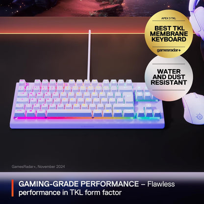 Teclado Mecánico Apex 3 TKL Color Lavanda, SteelSeries, Gaming.