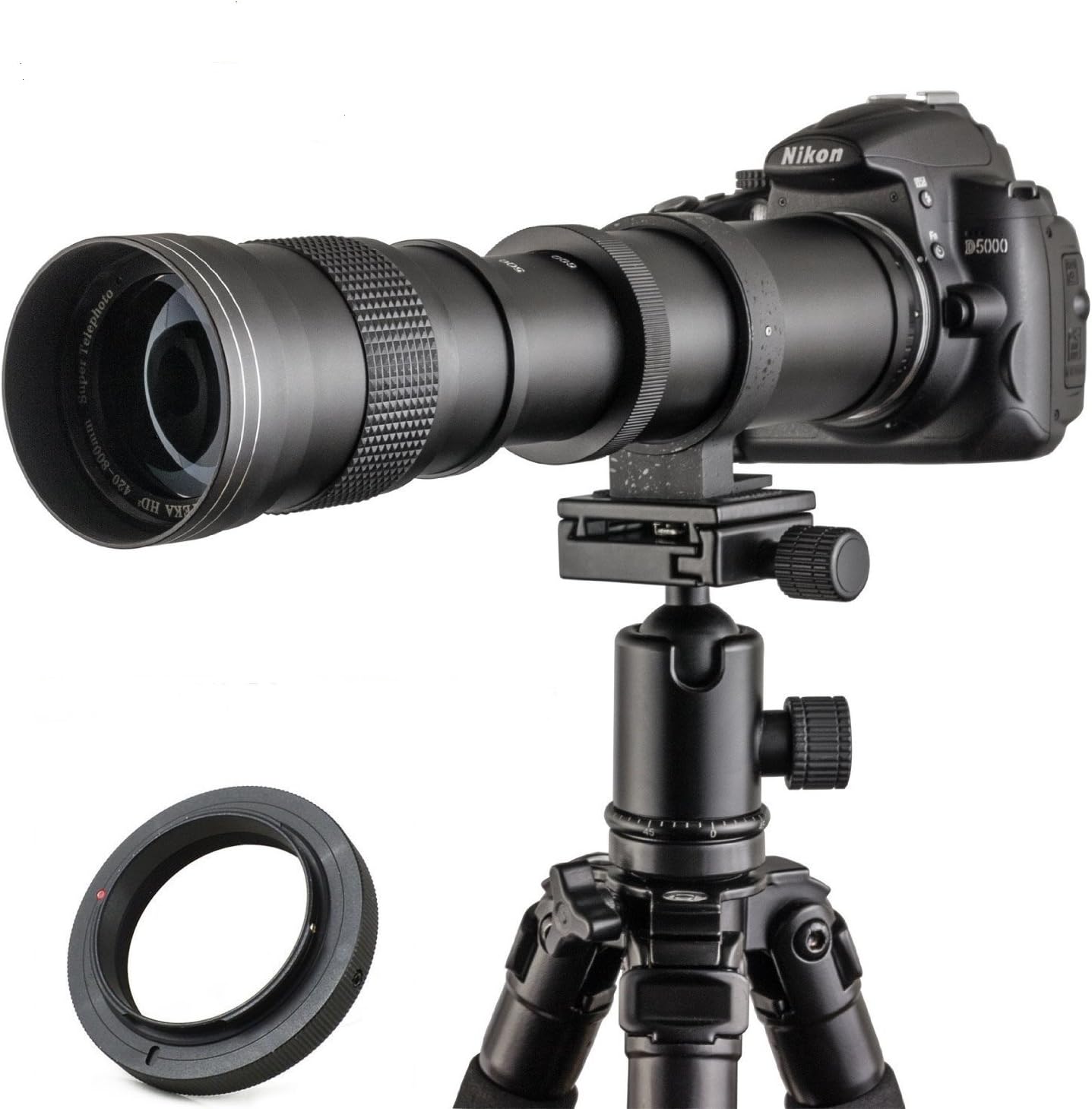 JINTU 420-800mm Camera Lens F/8.3 Super Telephoto Zoom.