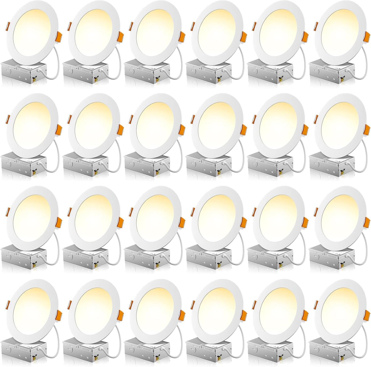 Paquete de 24 luces, LED ultradelgadas, de 6", Feelicht, empotrables.