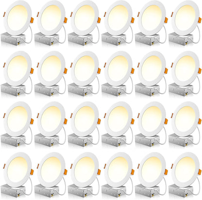 Paquete de 24 luces, LED ultradelgadas, de 6", Feelicht, empotrables.