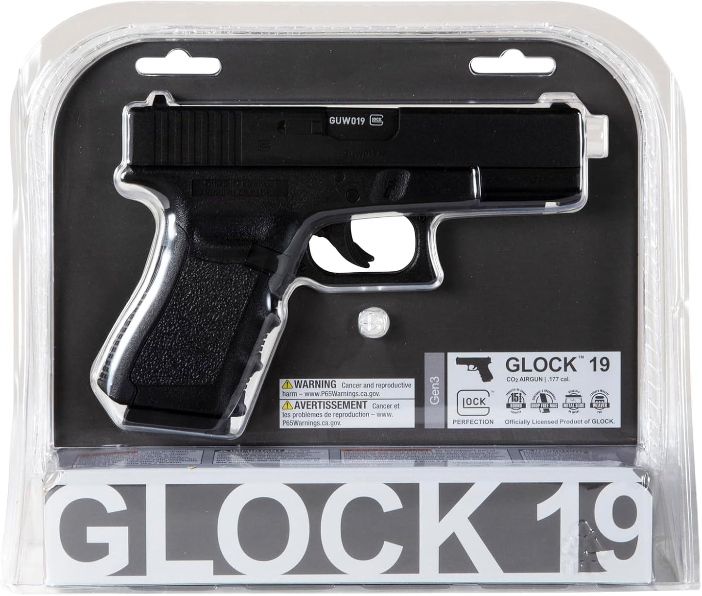 Pistola De Aire Comprimido Bb, Glock 19 Gen 3, Cal. .177