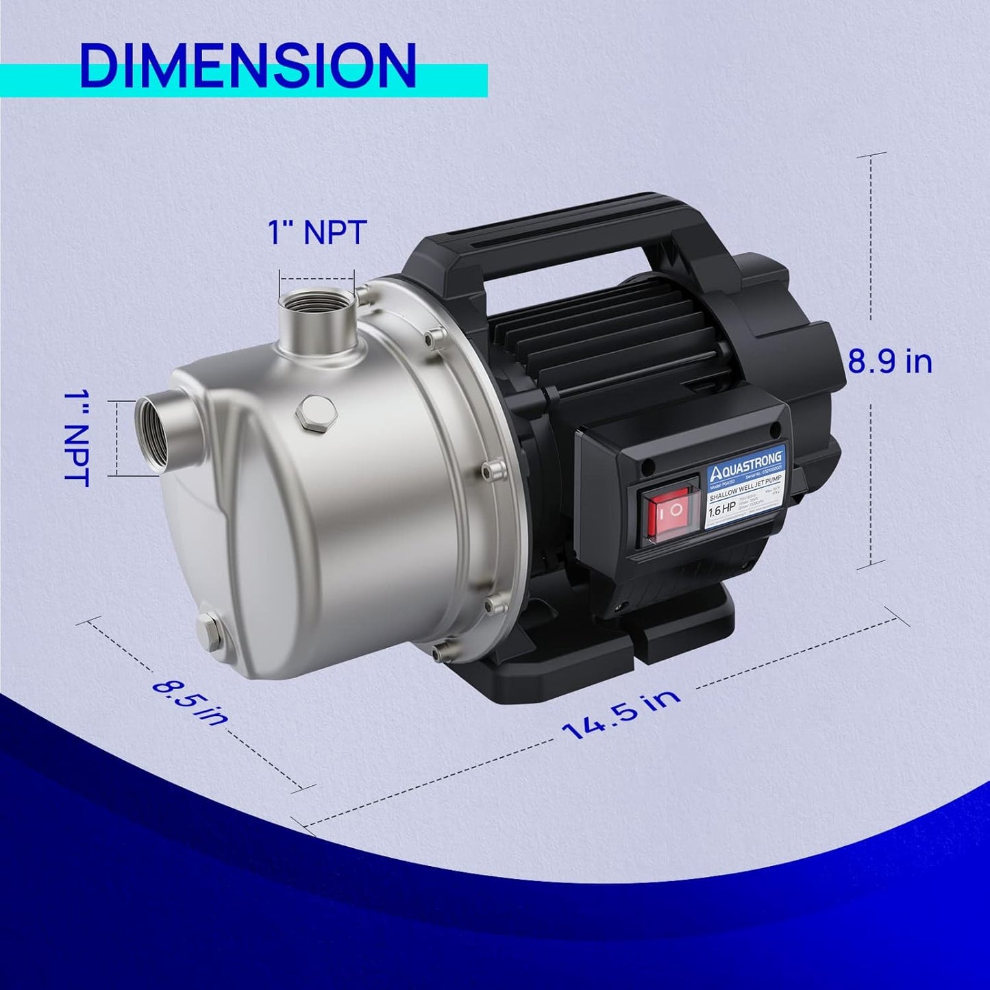 Aquastrong Bomba portátil de pozo poco profundo de 1.6HP.(USADO)