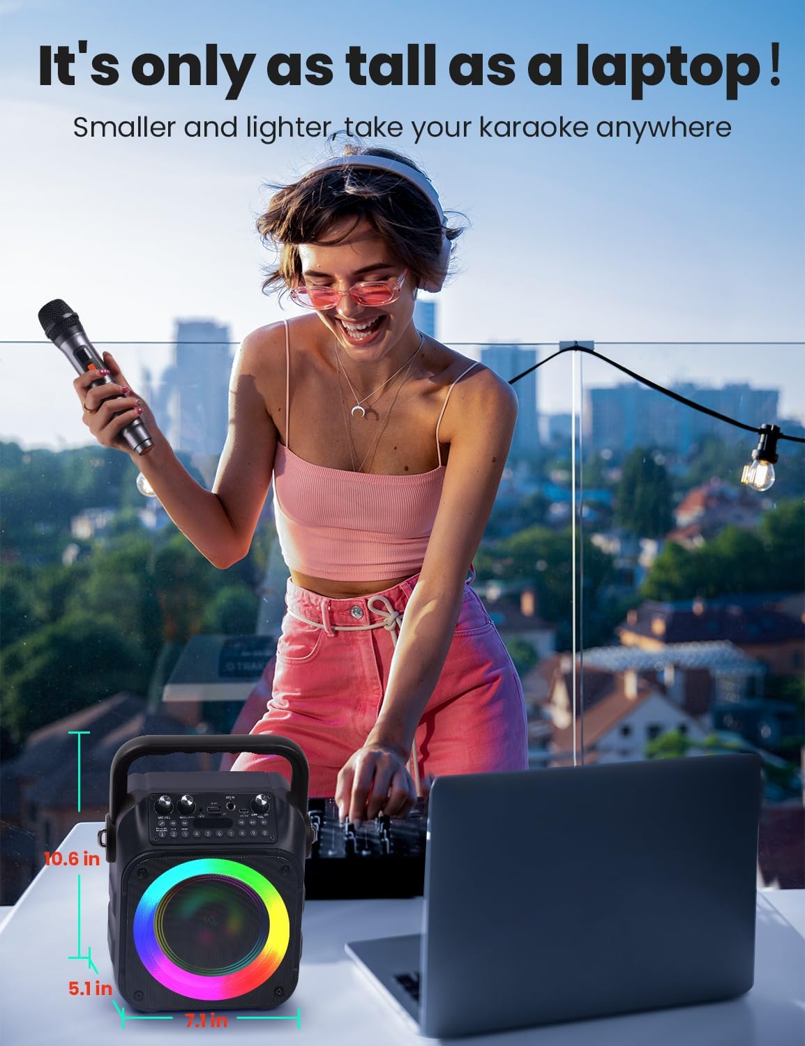 Máquina de karaoke, con 2 micrófonos inalámbricos, K9-M.