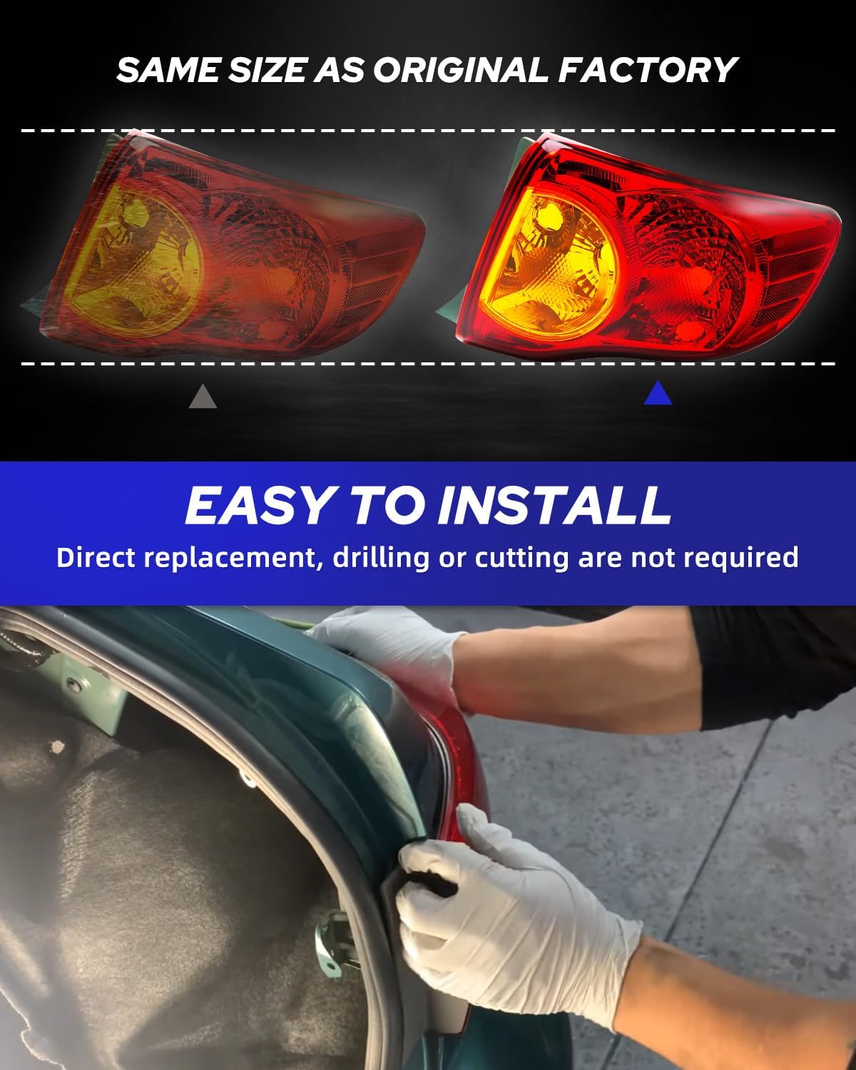 Faro trasero para Toyota Corolla, 09-10, lado derecho, (SIN BOMBILLAS).