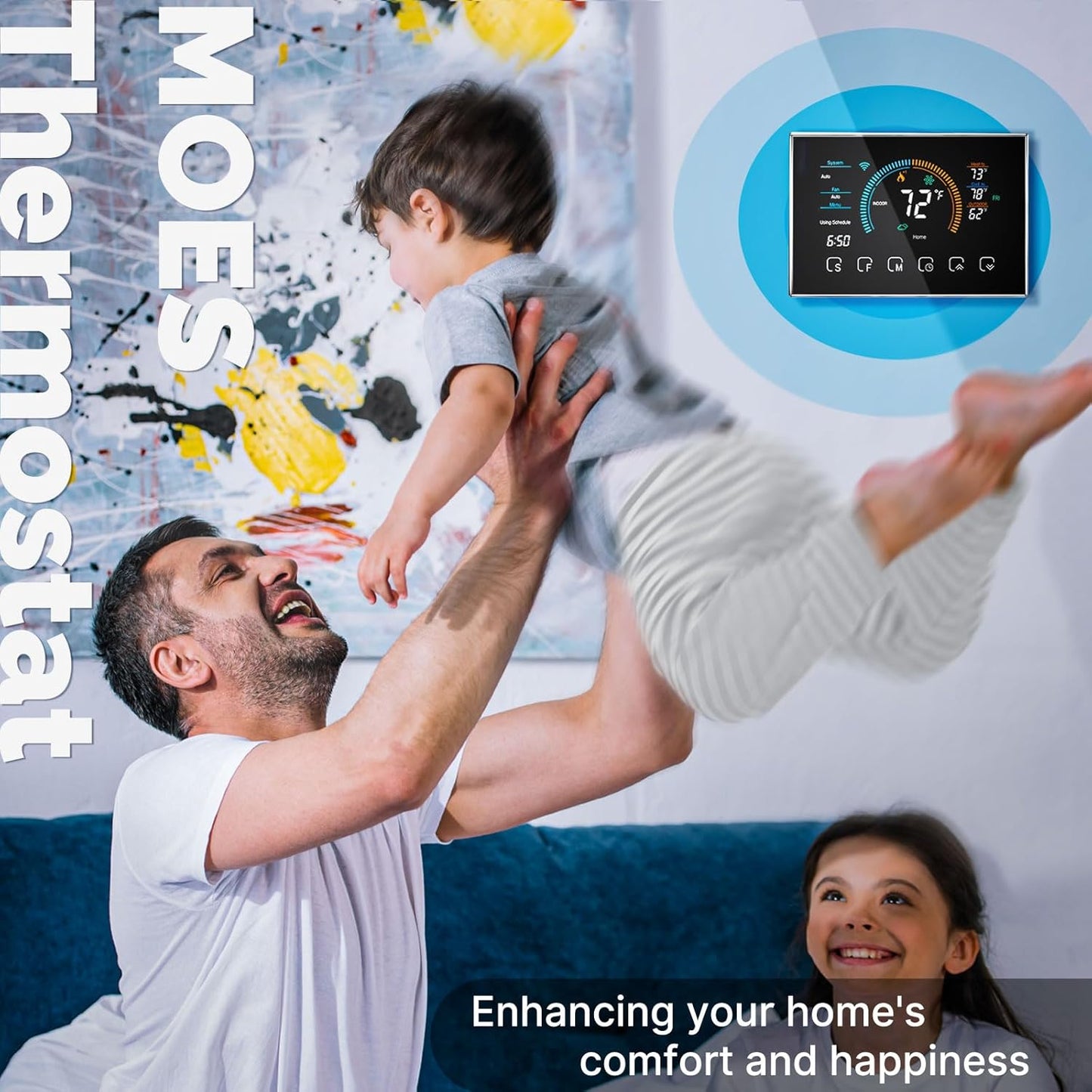 MOES - Termostato inteligente para el hogar, termostato WiFi.