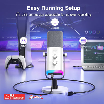 Micrófono Fifine AM8, para Streaming-Podcast, XLR/USB, para PC-RGB