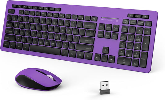 Combo de teclado y mouse inalámbricos, 2.4 GHz, con receptor USB.