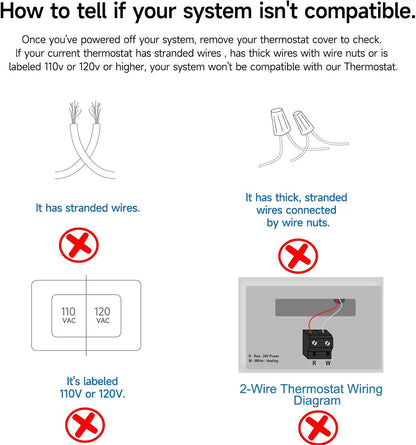 Termostato inteligente para casa con adaptador de cable C, EDGEANT