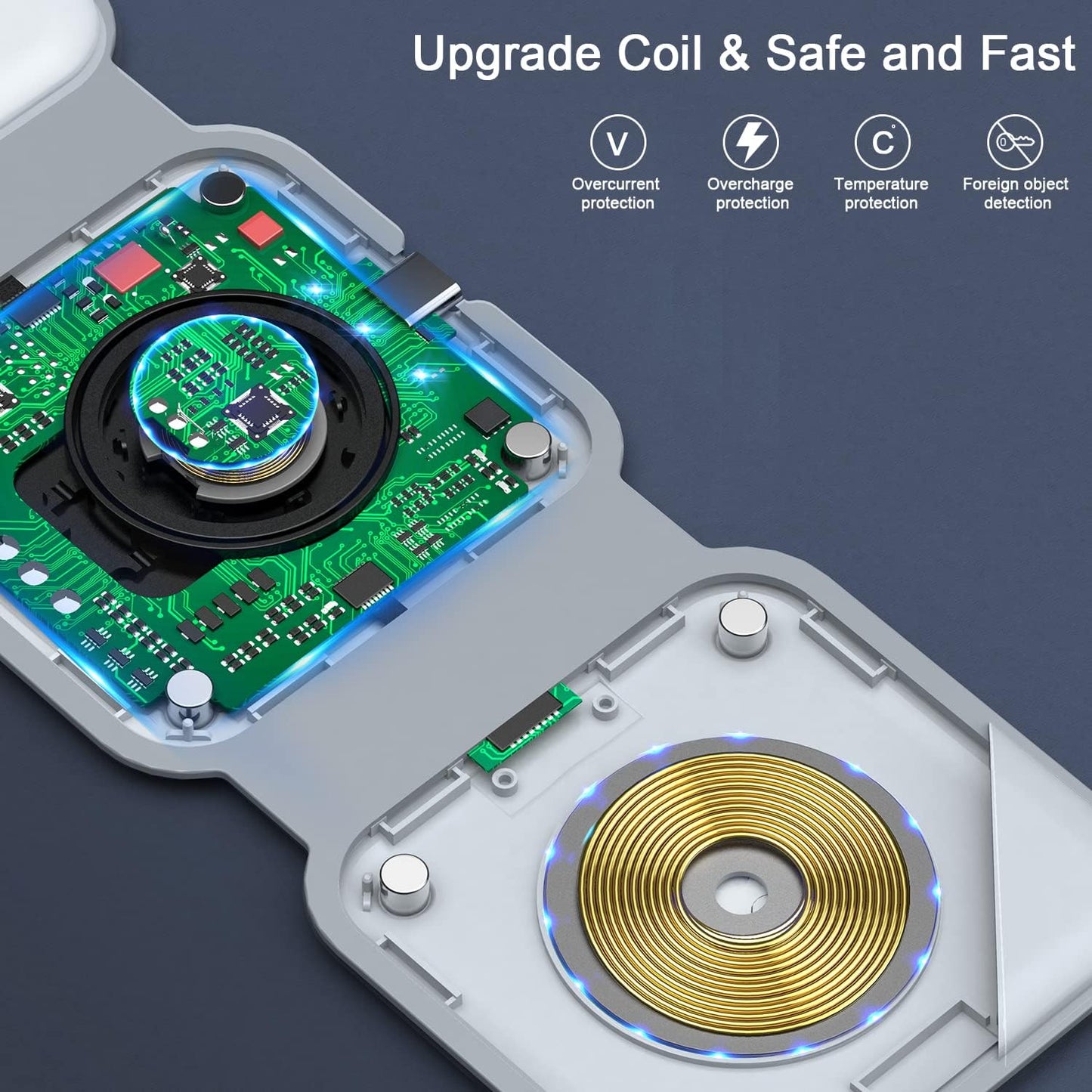 Estación de carga inalámbrica 3 en 1 múltiples dispositivos
