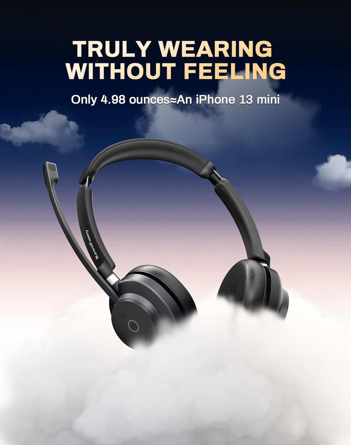 Auriculares inalámbricos con micrófono para trabajo.