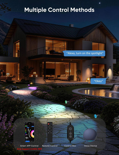 Luces de jardín Appeck C6612-E, con estacas RGBW, con control-App