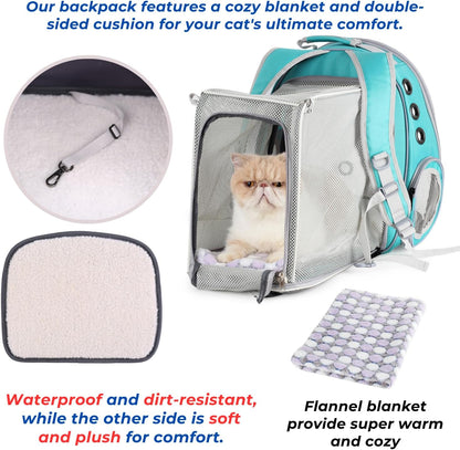Mochila Transportadora Para Gatos, Lollimeow, Expandible USADO