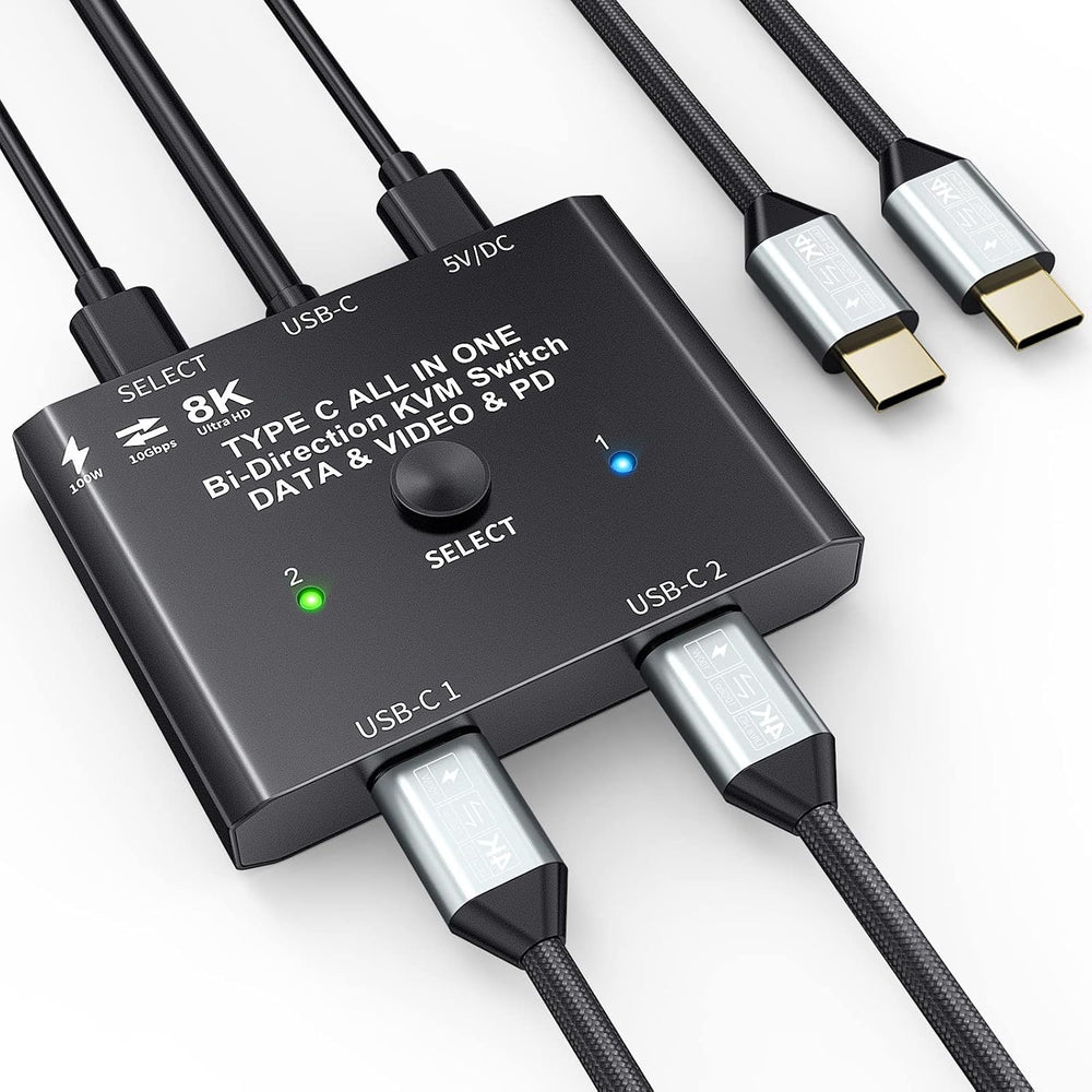 Conmutador USB C bidireccional 2 en 1 salida, 1 entrada -2 salidas