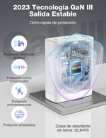 Tecknet GaN adaptador de corriente tk-pc009 blanco 100W