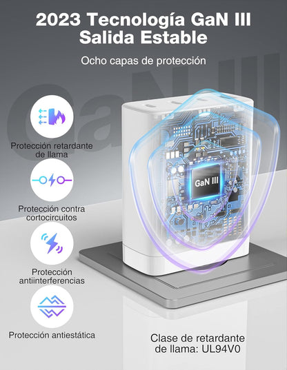 Tecknet GaN adaptador de corriente tk-pc009 blanco 100W