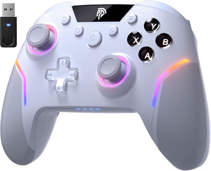 Mando inalámbrico para juegos EasySMX X20 con retroiluminación RGB.