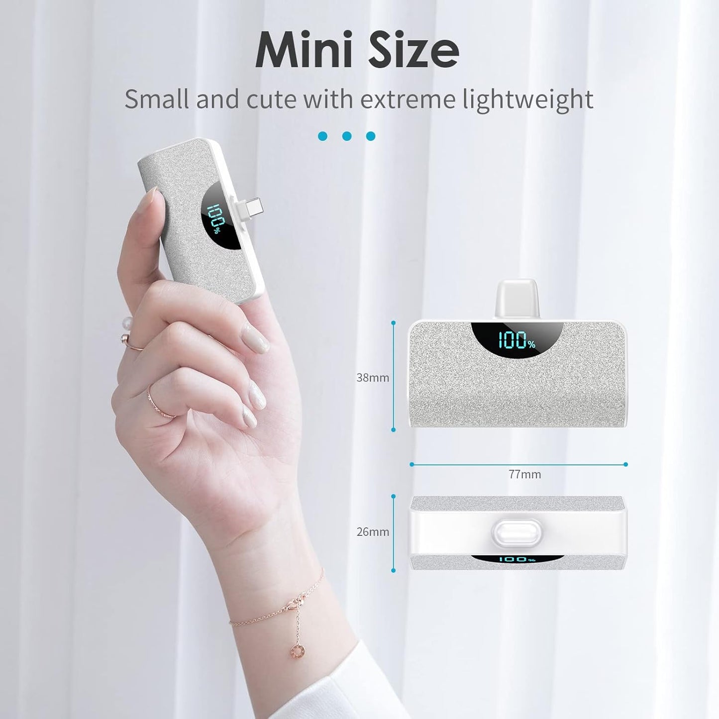 Cargador portátil Blanco USB-C de 5200 mAh (Usado)