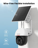 Cámara Seguridad Solar DEKCO Inalámbrica Exterior PTZ WiFi 2 Pieza.