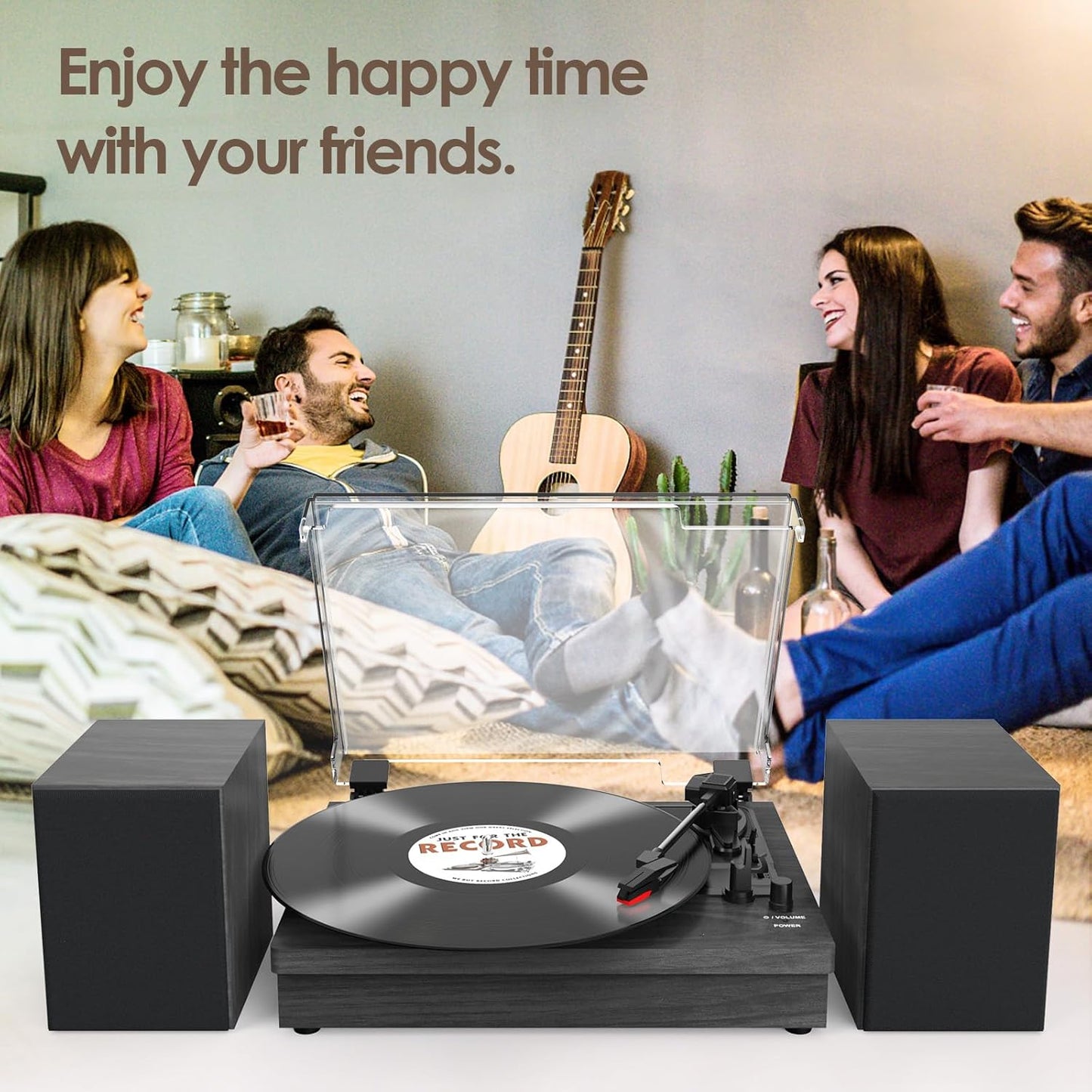 Tocadiscos Con Altavoces, Discos De Vinilo Estéreo Dual.