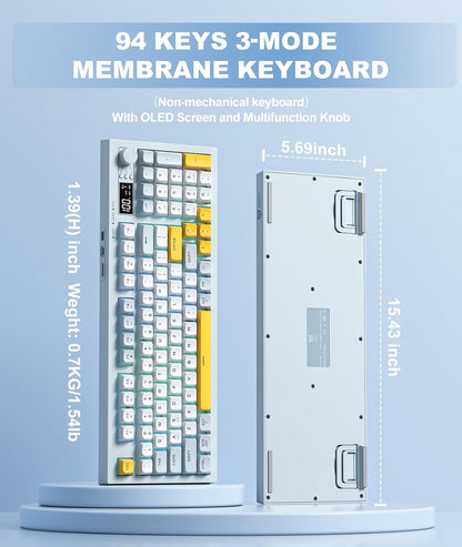 Teclado inalámbrico trimodal, Onikuma Gaming, membrana silenciosa.