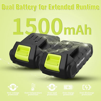 Taladro/destornillador inalámbrico de 20 V, Pulituo, 2 baterías.