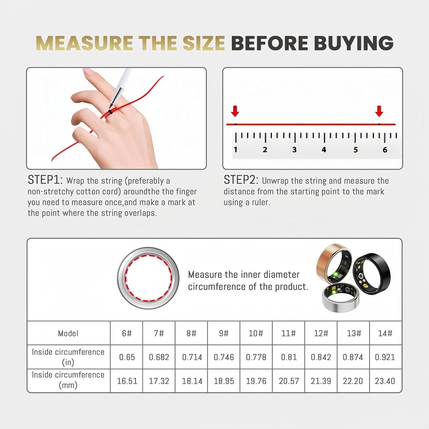 Anillo inteligente actividad física IP68 #12