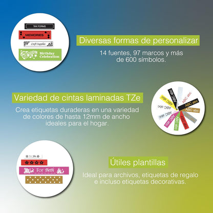 Rotulador Electrónico Brother PT-D210, 14 Fuentes, 617 Símbolos, 97 Marcos.