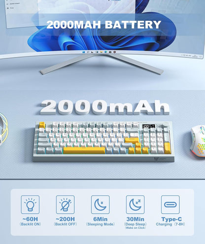 Teclado inalámbrico trimodal, Onikuma Gaming, membrana silenciosa.