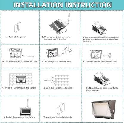 Lámpara LED Exterior 100 W Wall Pack 80W 5700K. BRONZE