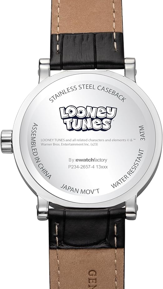 Reloj para adultos, correa de cuero, Looney Tunes, Pato Lucas.