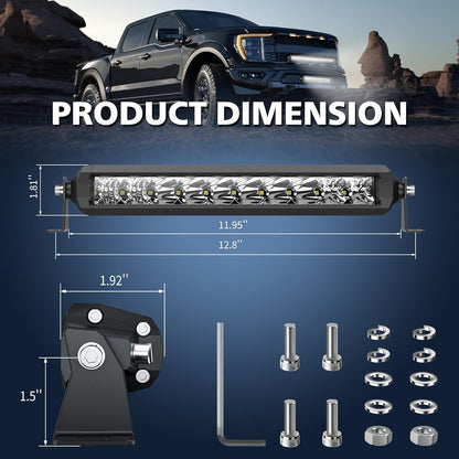 Barra de luz Led de 30.5 cm, 4WDKING S5-10, todoterreno, antiniebla.